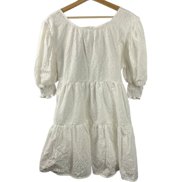 NWT MISA Fraser Tiered Cotton White Mini Dress Size Medium -$395 - Picture 5 of 9